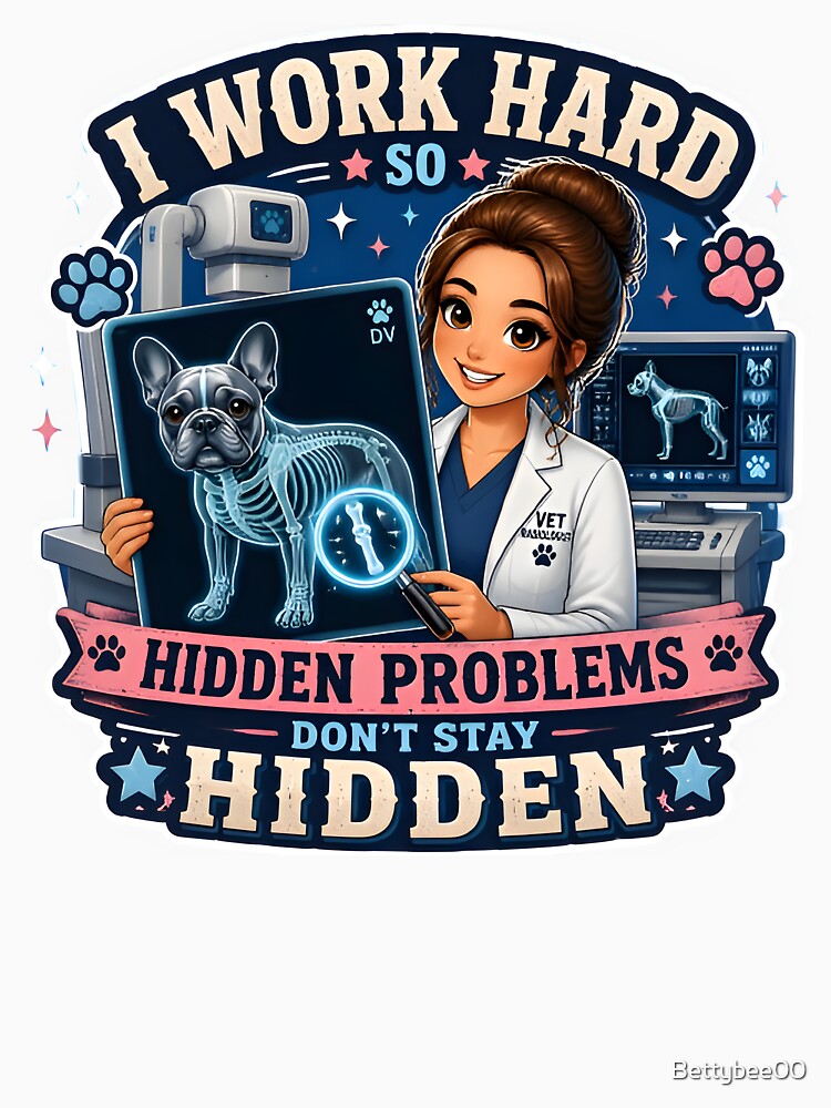 I Work Hard So Hidden Problems Don't Stay Hidden – Veterinary Radiologist French Bulldog X-Ray by Bettybee00
