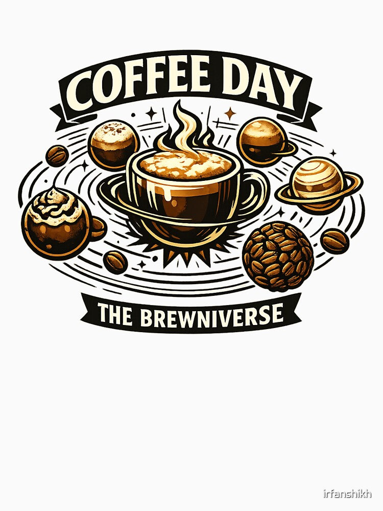 Coffee Day The Brewniverse | Cosmic Coffee Galaxy Lover Vintage Retro by irfanshikh