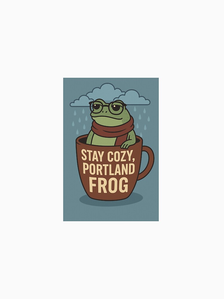 Portland Frog – Stay Cozy Meme Design ?☕?️ by LoaiArt
