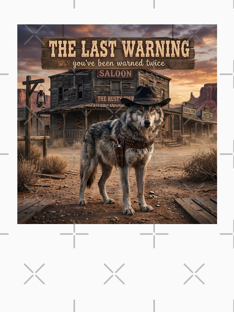The Last Warning Wolf | Vintage Western Outlaw T-Shirt by DmaarGroup