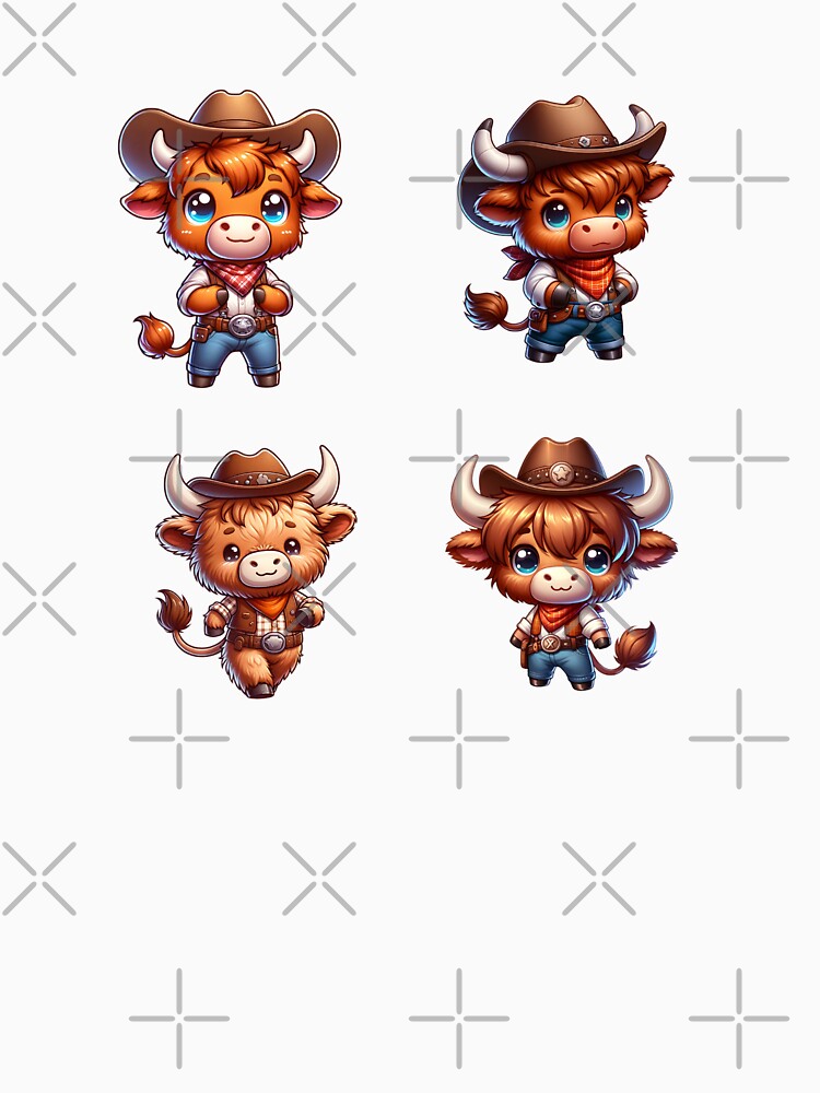 Cute Cowboy Scottish Highland Cows by TheAnimalZ00