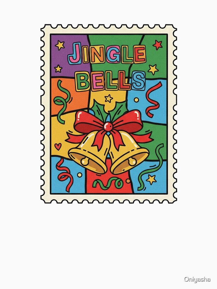 Jingle Bells Colorful Christmas Postal Holiday by Oniyasha