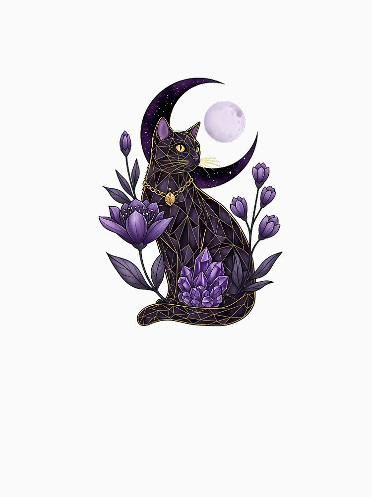 Crystal Cat Crescent Bloom Gift by IllumeInk