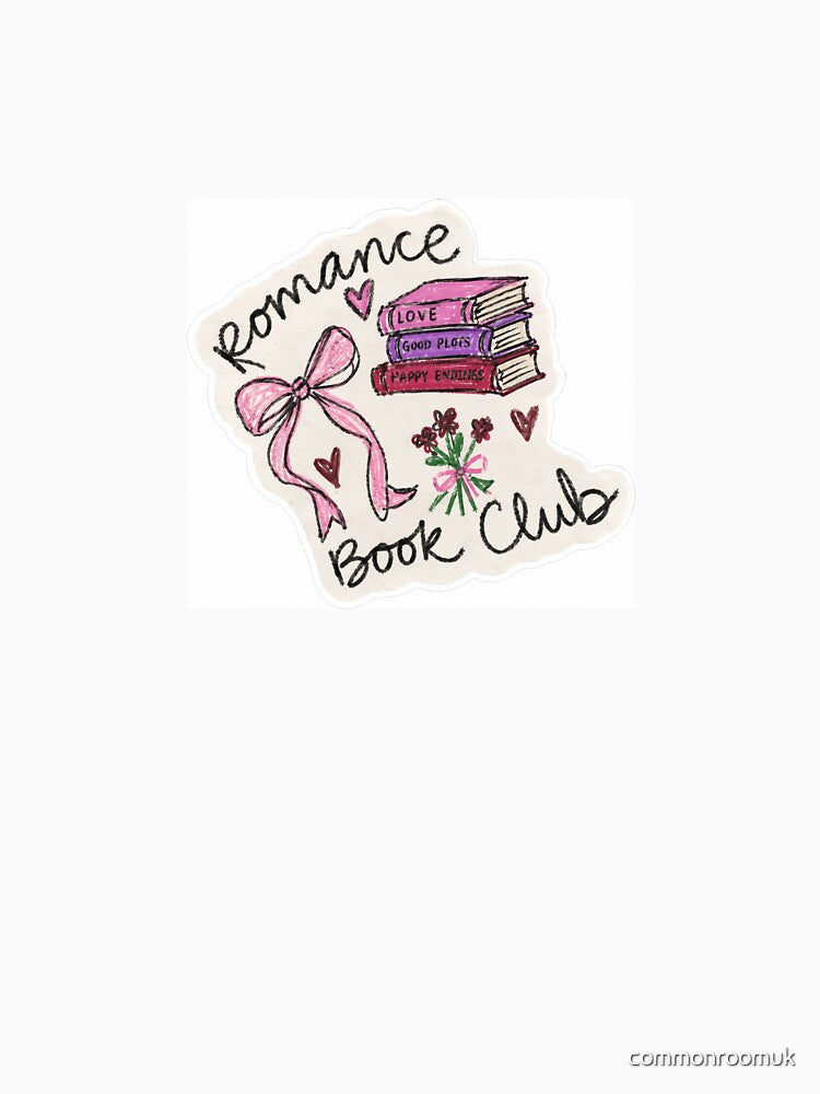 Romance Book Club – Cute Book Lover & Reading Sticker Design by commonroomuk