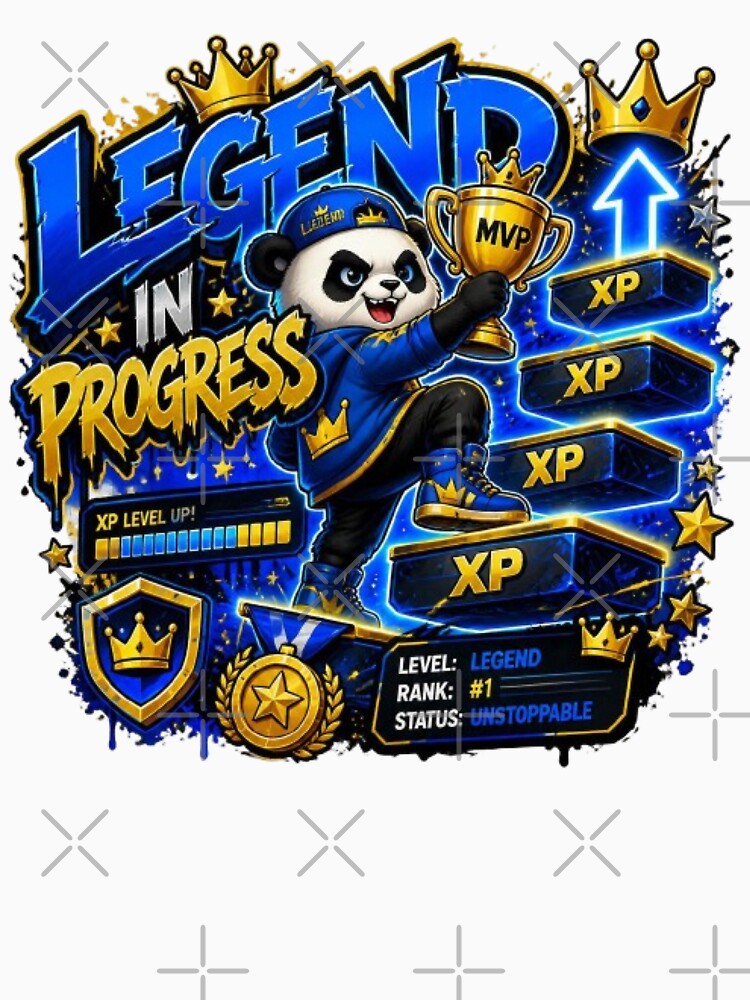 LEGEND IN PROGRESS Panda Gaming Sticker | Neon Esports Streetwear Graphic Design by Stylestickers55