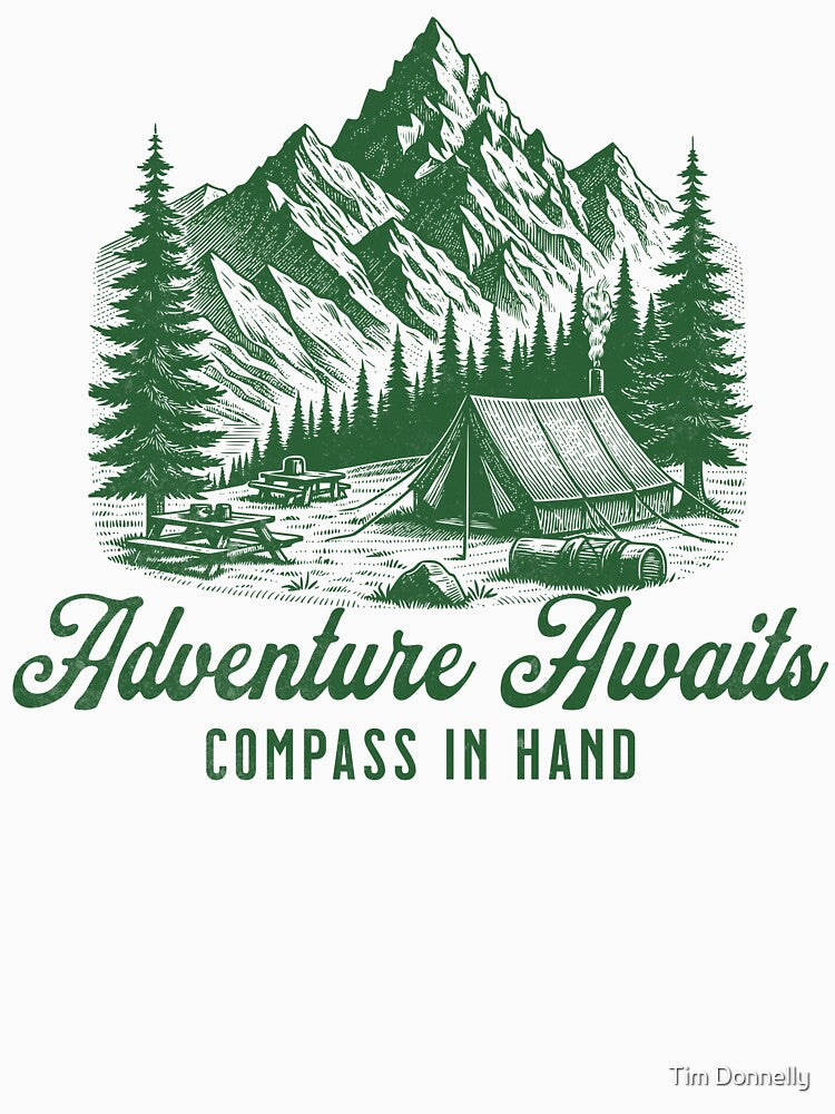 Adventure Awaits, Compass In Hand - compass hiking by Tim Donnelly