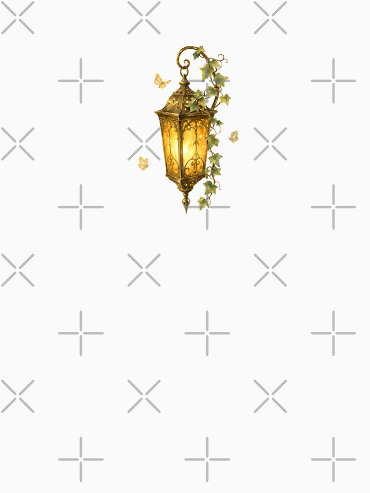Vintage Lantern with Ivy and Butterflies – Cottagecore Fantasy Art by coryivycreation