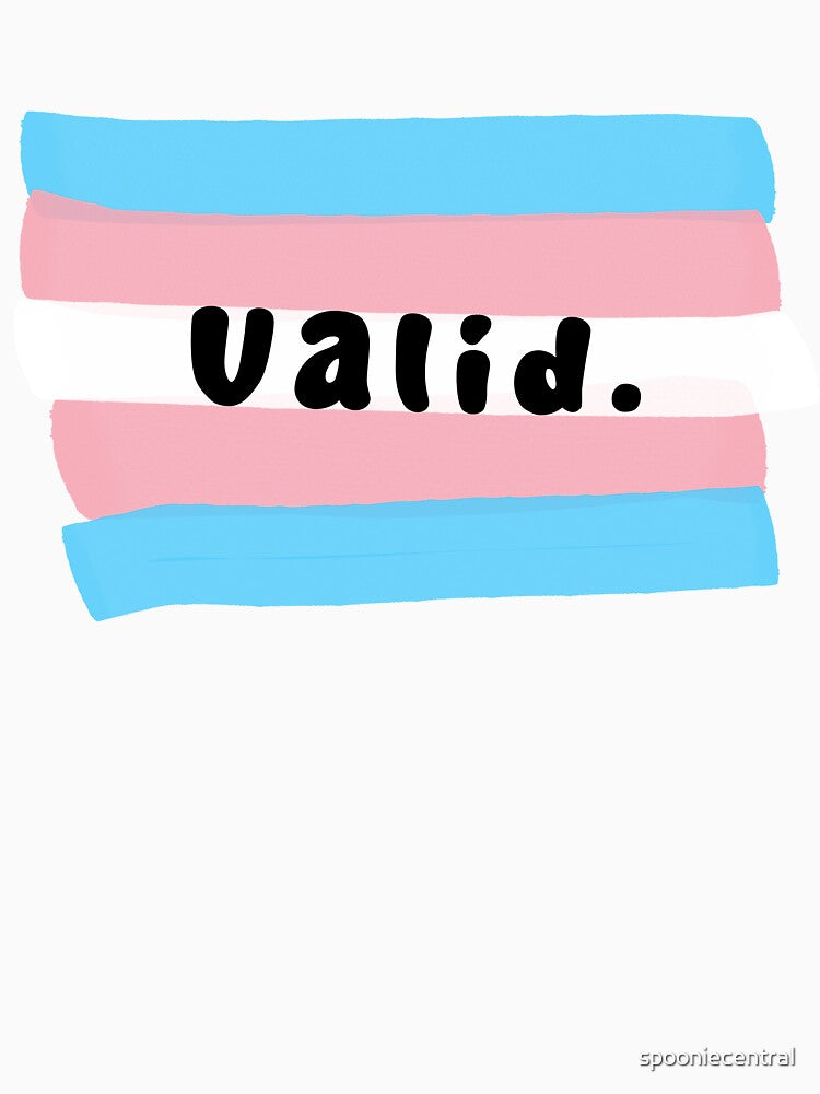 Trans Flag "Valid." for Trans Rights by spooniecentral