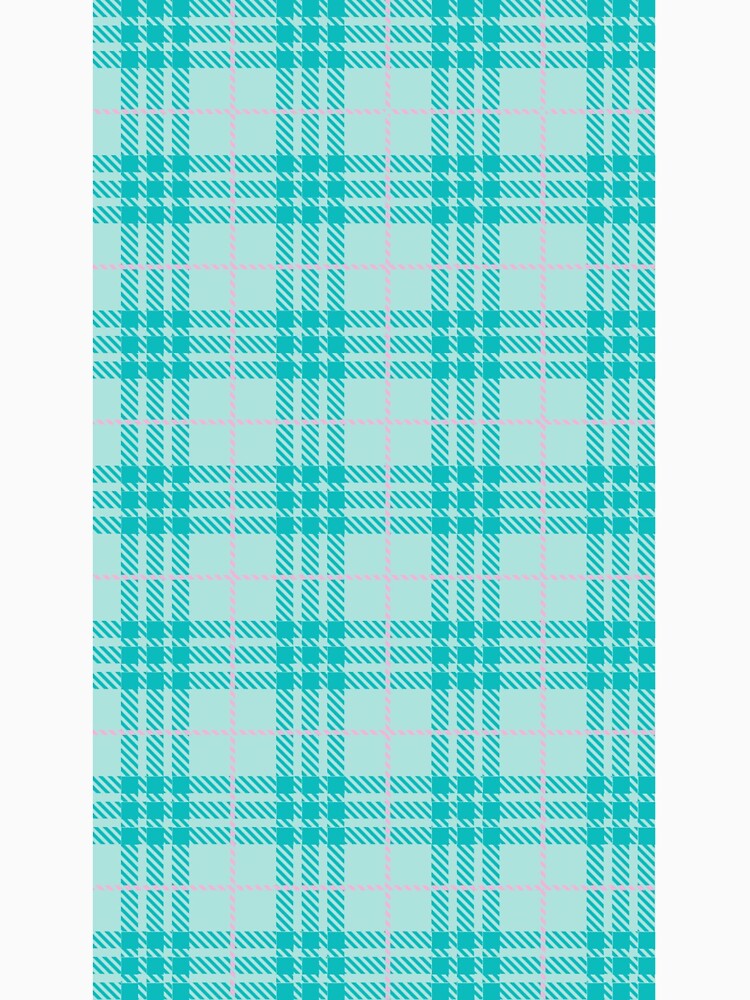 Cute Aqua Turquoise and Pastel Pink Plaid Pattern | Y2K Girly Tartan Aesthetic by BrontesWhimsyStore