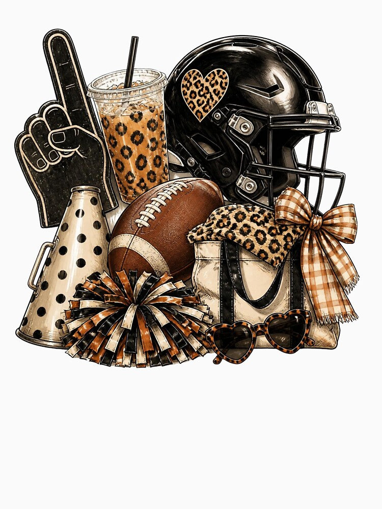Football Mom - Football Leopard Mom - Sports Mom - Football Fan by CoconutCoastDesigns