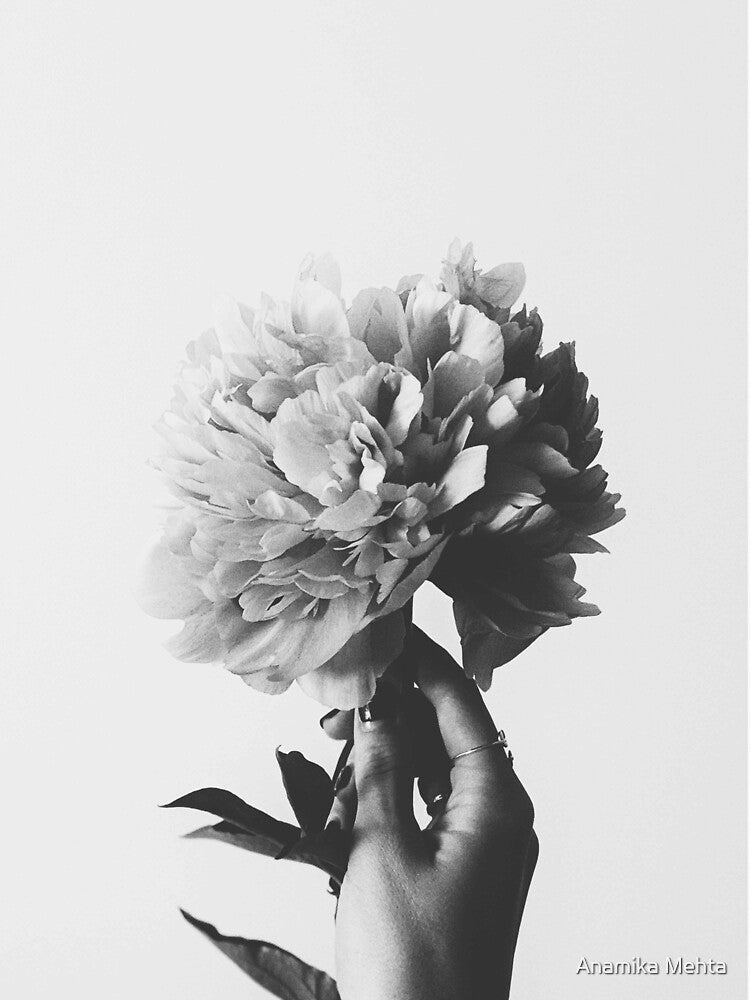 Black and white flower print by Anamika Mehta Unisex