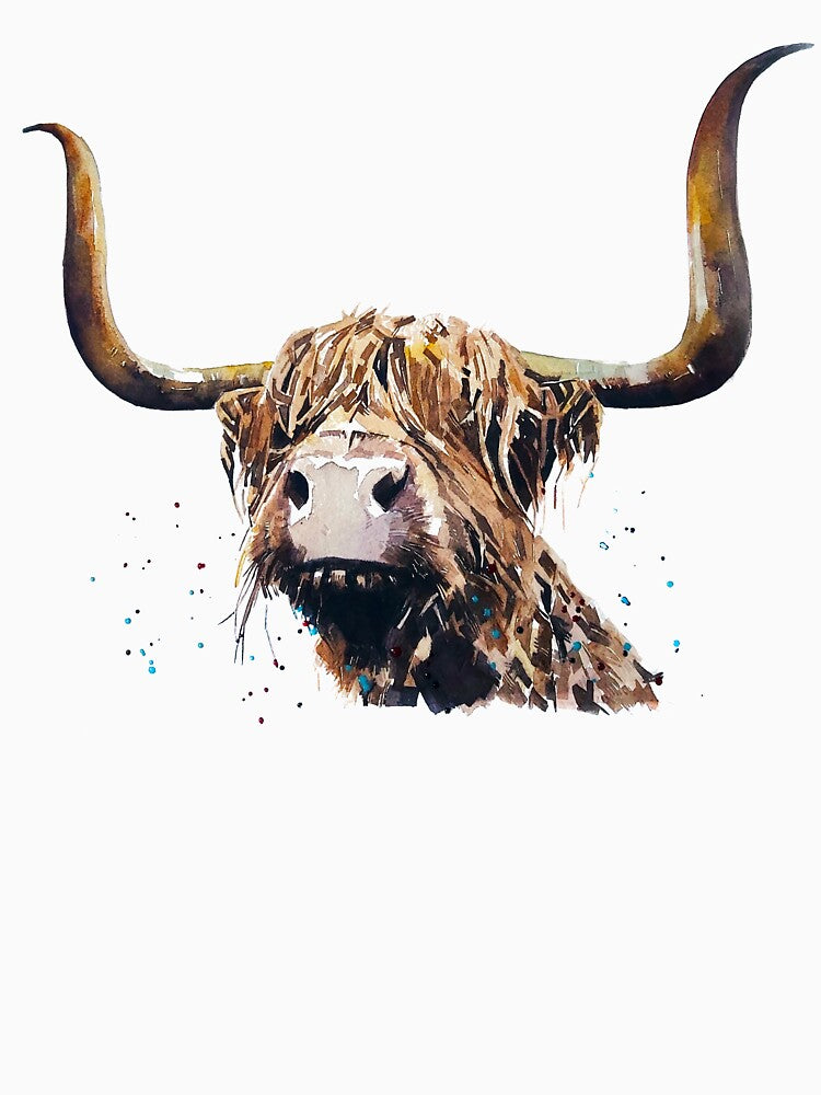Highland Cow Watercolour Art,Highland Cow Art by EdsWatercolours
