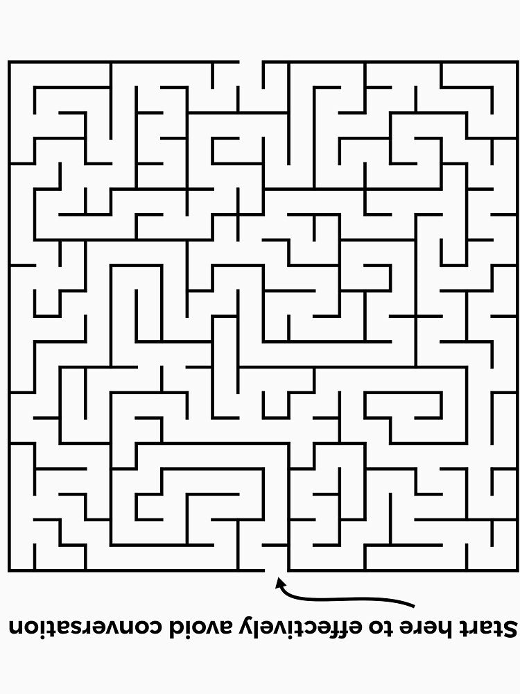 Maze Shirt to Avoid Conversation for Introverts by Callmejohn