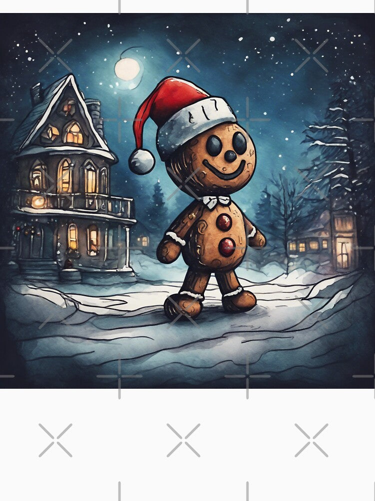 Christmas and Holiday Gingerbread man - Watercolor & Ink 23 by KBMediaArt