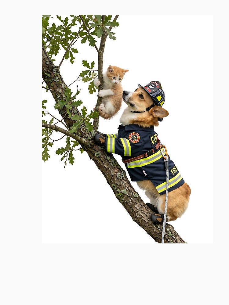Corgi Firefighter Hero by PictoVibe