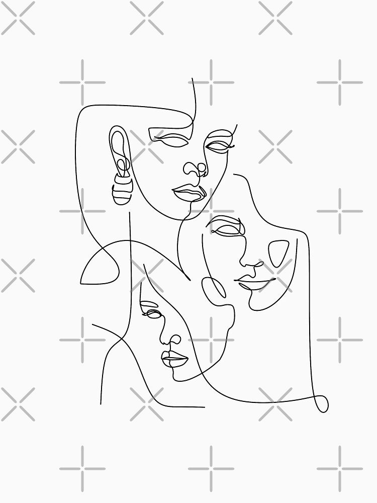 Female Face Line Drawing. Woman face line drawing. Elegant One Line Face Art Woman Face Fashion Sketch by OneLinePrint