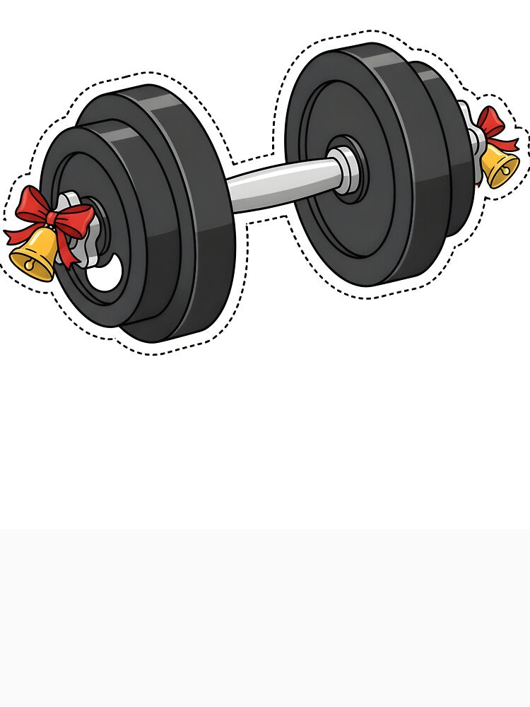 Sleigh Bells Dumbbells Christmas Gym Sticker & Shirt by AestheticCore Designs