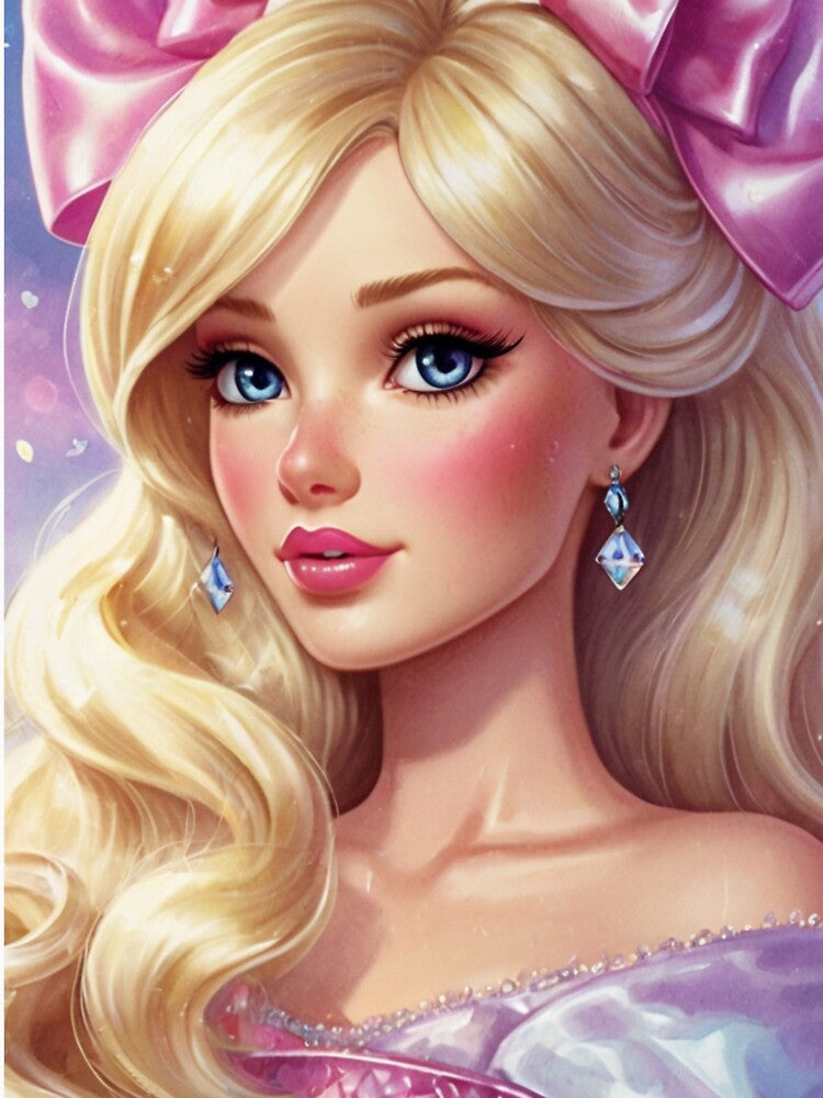 Cute cartoon princess with a bow by Millionsxi