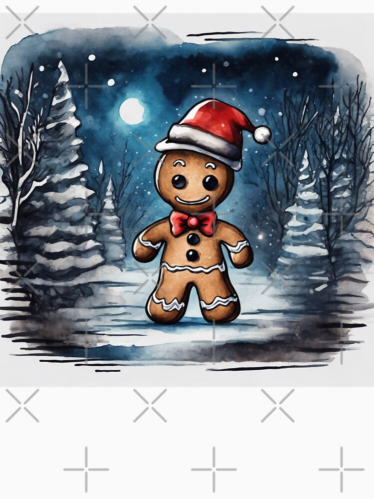 Christmas and Holiday Gingerbread man - Watercolor & Ink 21 by KBMediaArt