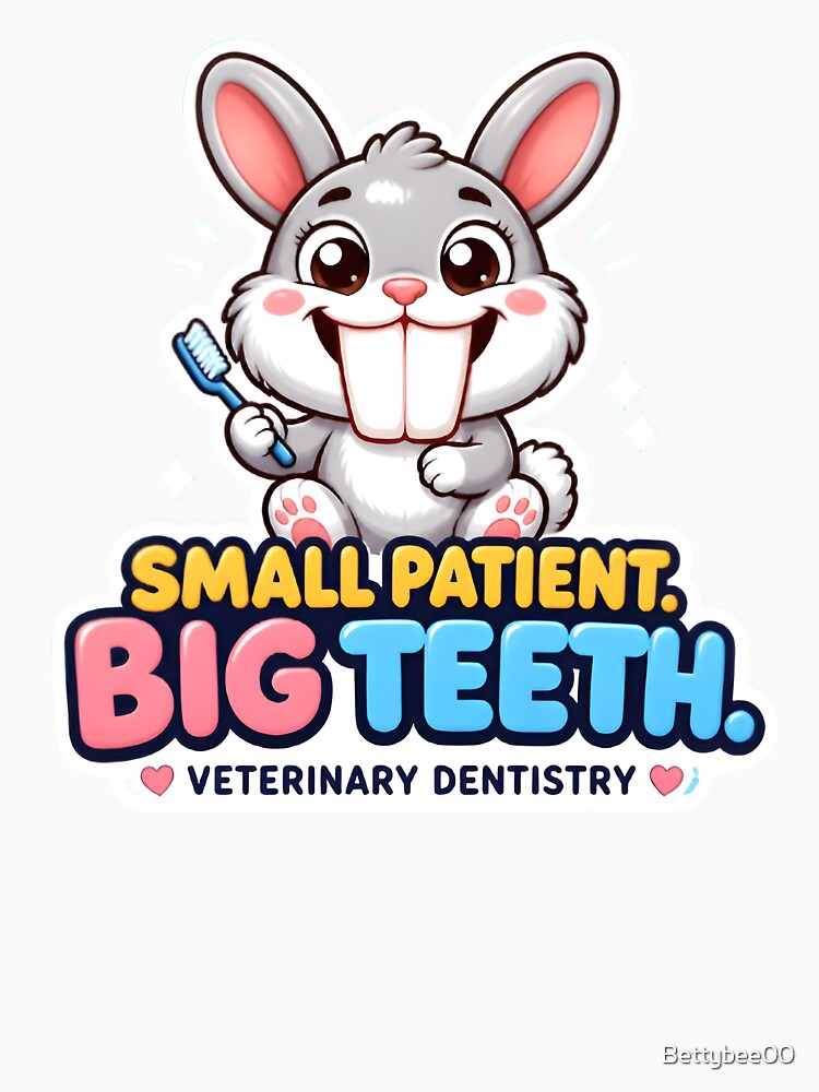 Small Patient, Big Teeth – Funny Veterinary Dentistry Bunny by Bettybee00