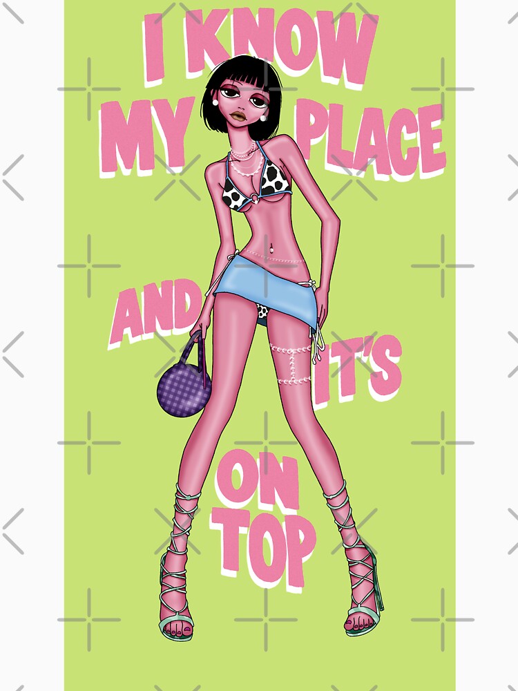 Y2K IT girl poster - pink, cow print & feminine wall art by almostastick