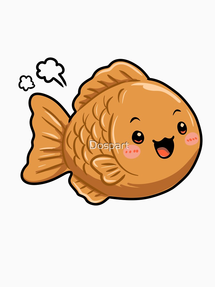 Cute Taiyaki Fish Kawaii Japanese Dessert Cartoon by Dospart