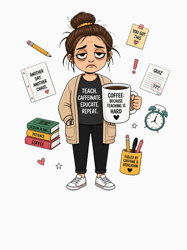 Teacher Life Coffee Chaos Humor by NovaMint2412
