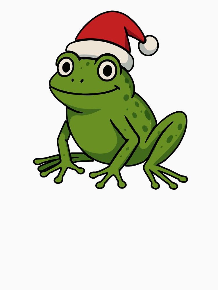 Cute Santa Frog Christmas Design – Adorable Holiday Amphibian Cartoon | Funny Festive Frog Lover Gift by BrainBubbleArt