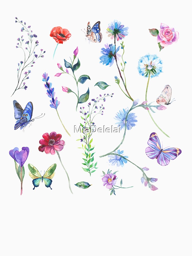 Botanical Watercolor Flower Design by MiaDelelai