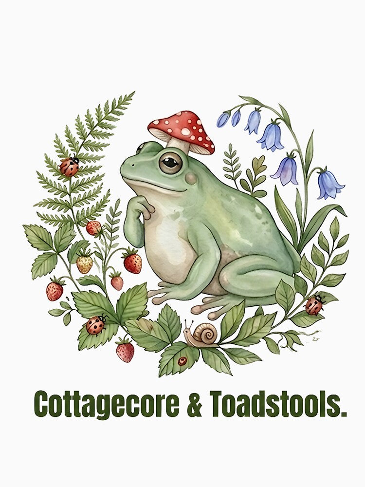 Cottagecore Mushroom Frog T-shirt - Nature Lover Gift by ZyxDes