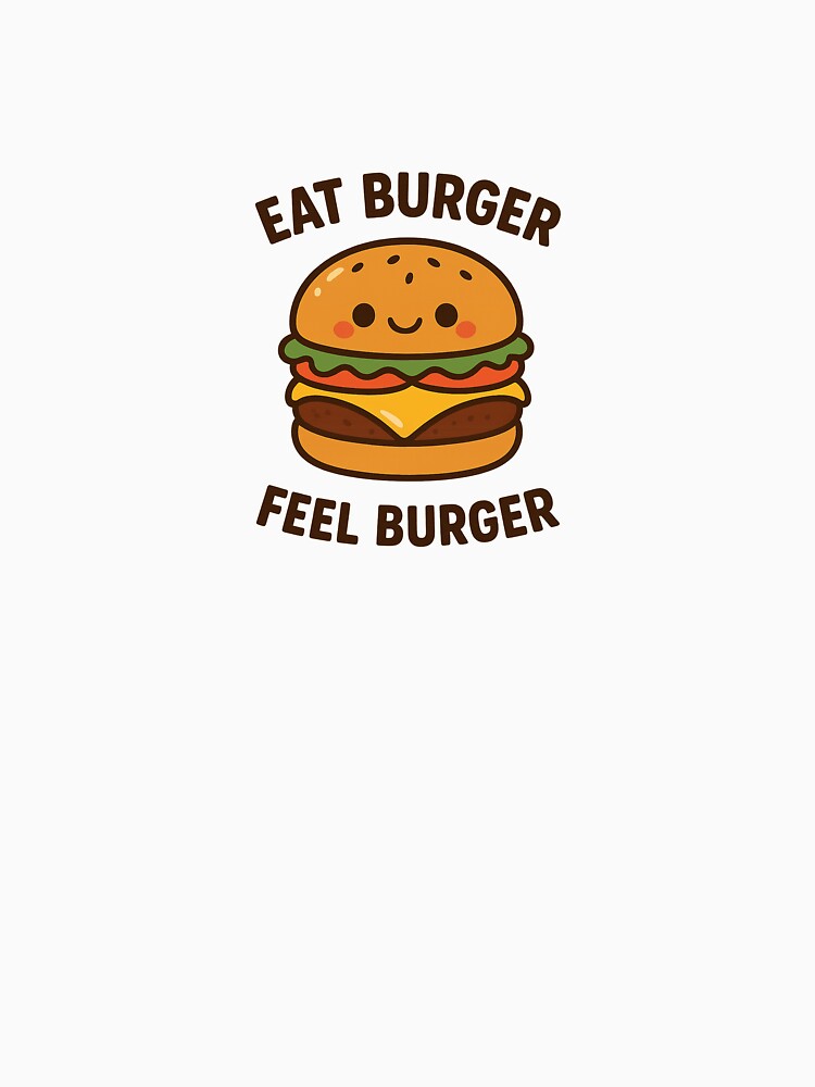 Eat Burger Feel Burger – Cute Kawaii Cheeseburger Design by Art-Tacos