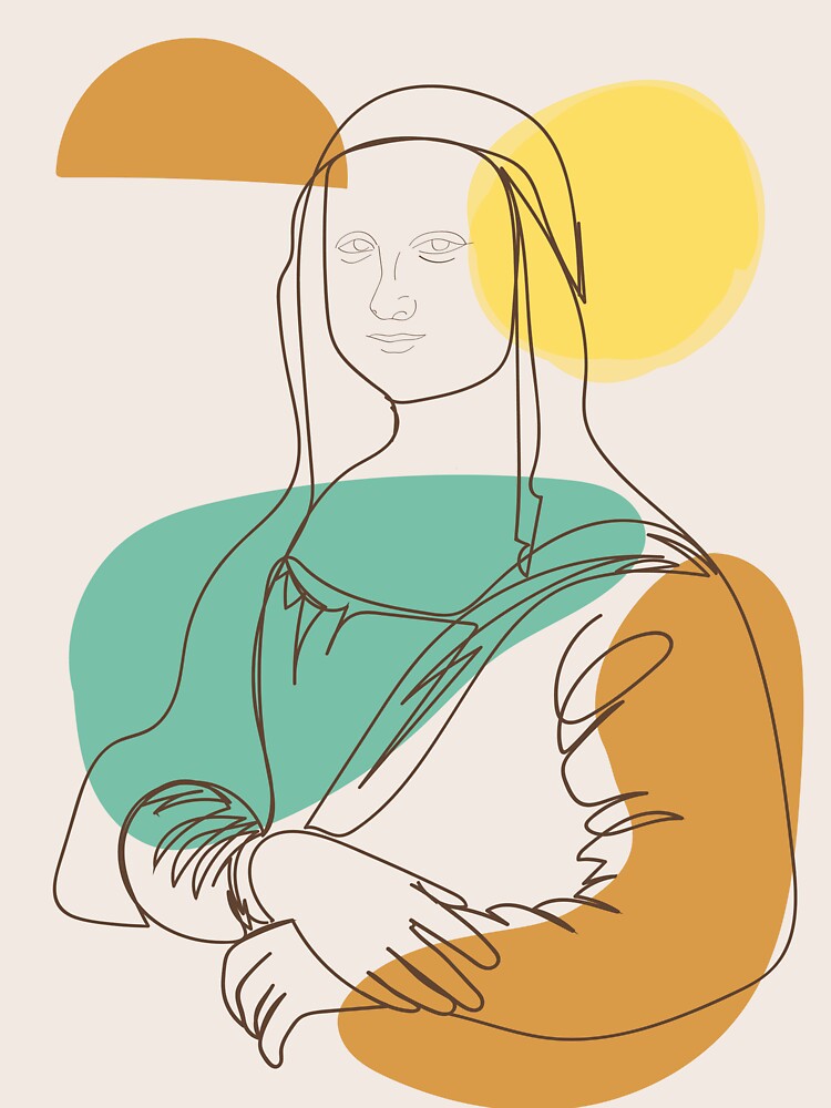 minimalist monalisa one art line by Agha-Arts