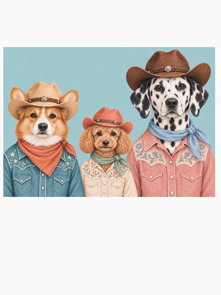 Cowboy Dogs Western Country Aesthetic Art by SayMaria
