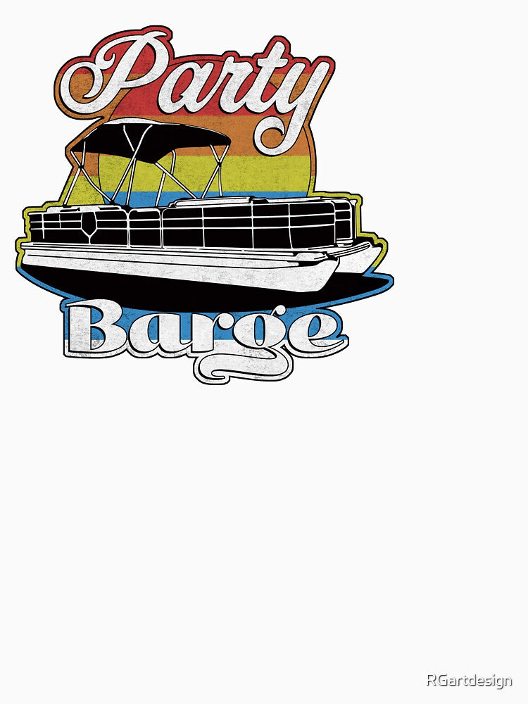 Pontoon Boat Retro Party Barge Lake Life by RGartdesign