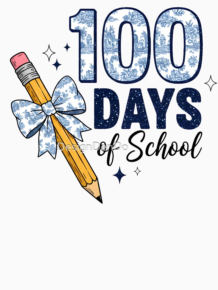 Floral Coquette 100 Days of School Pencil by DesignDenDo ⭐⭐⭐⭐⭐