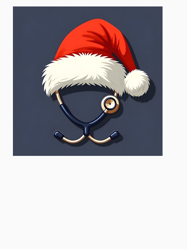 Nurse Christmas Gift – Santa Hat Stethoscope Illustration by goodshopsshop