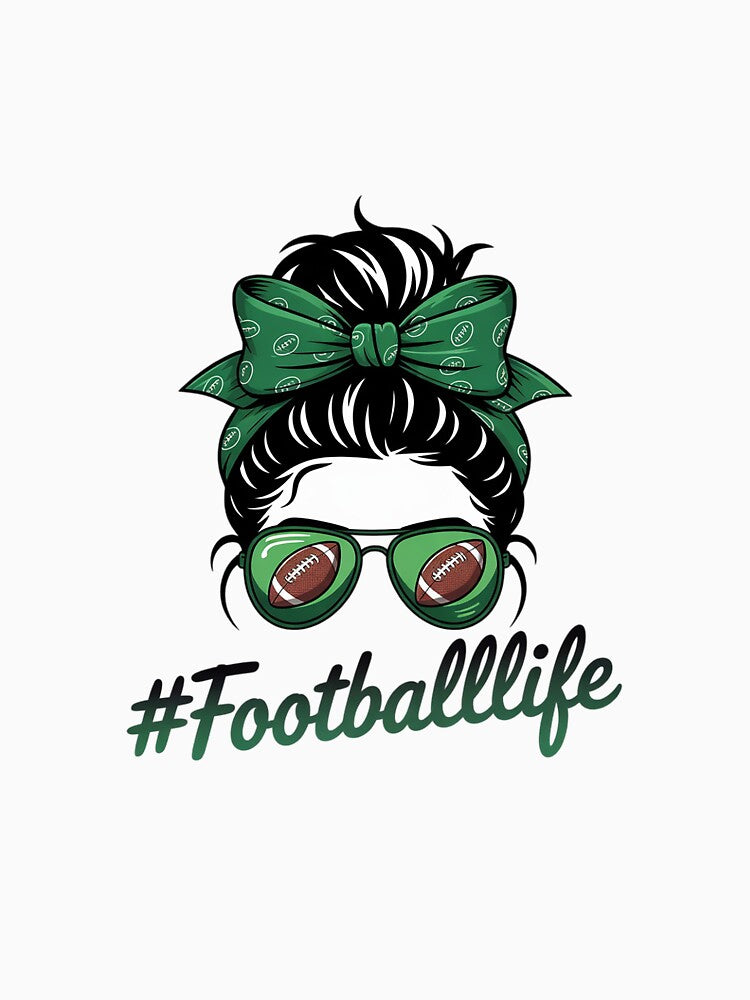 Football Mom Life Messy Bun Women Football Season by MicanCuteStore