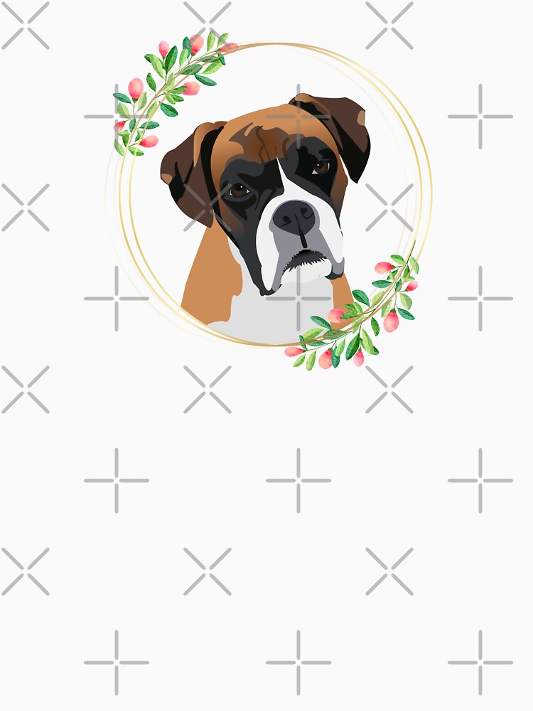 Boxer Dog Flower Frame by KCPetPortraits