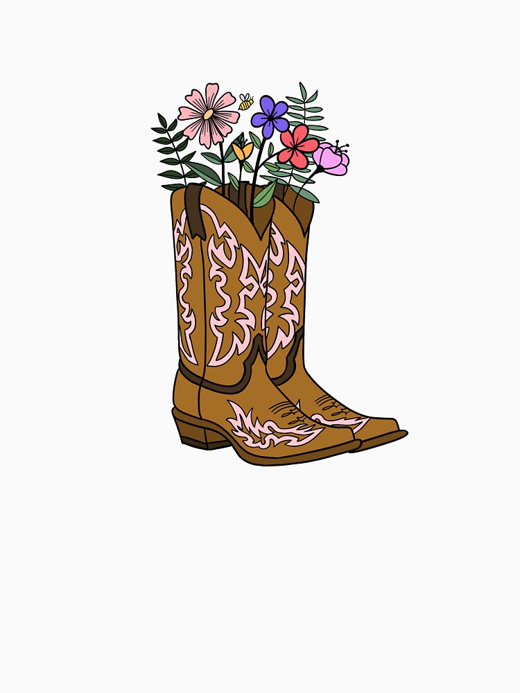 Colorful Western Cowgirl Boots with Flowers by ren designs
