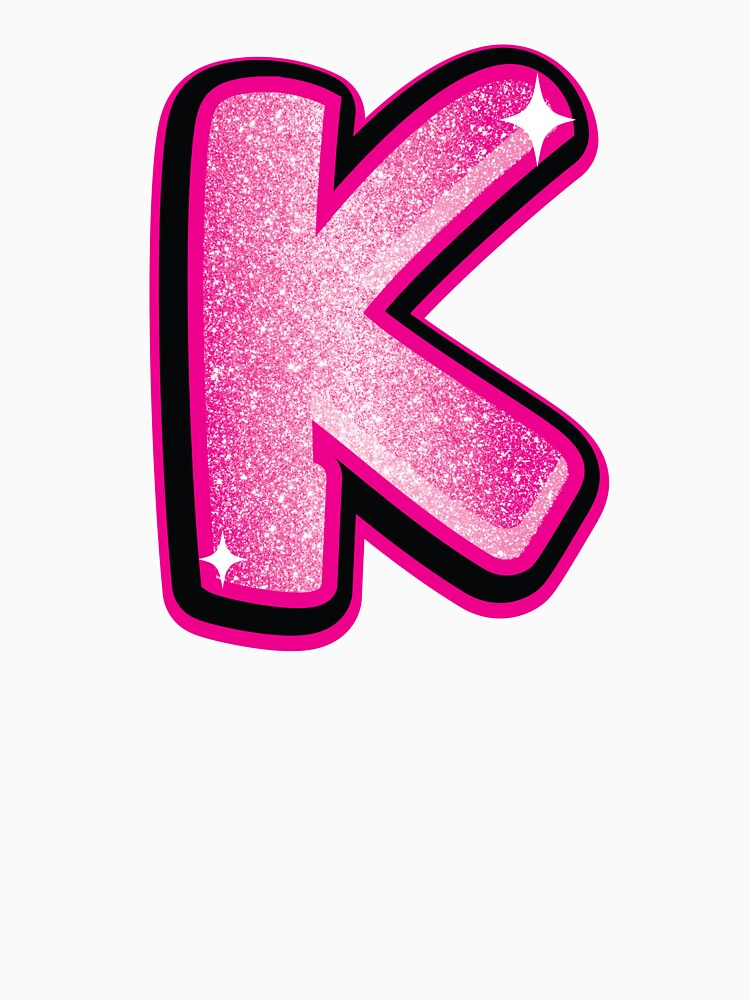 Glitter Pink K Initial Sticker by LazyCreativeCo
