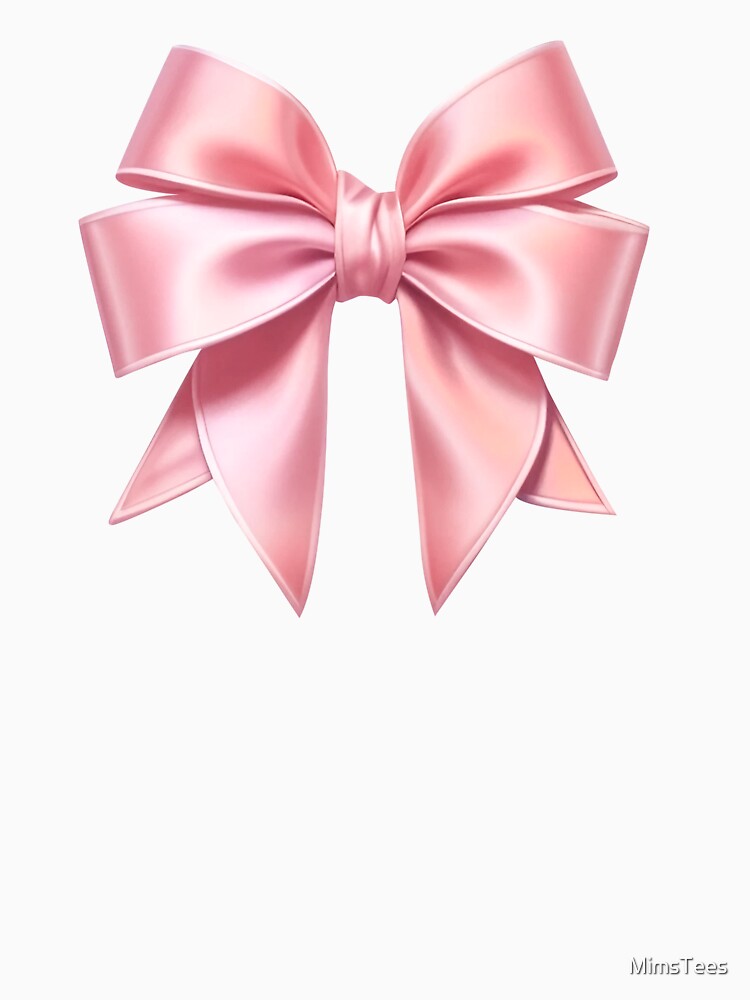 Coquette Aesthetic Pink Satin Ribbon Bow Image by MimsTees
