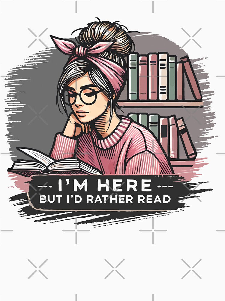 Retro Book Girl Design With Cheeky Reading Slogan by LuminOrb