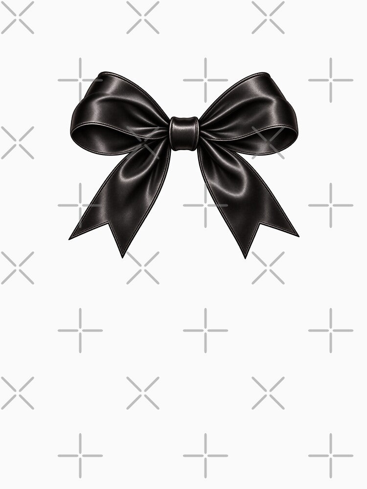 Black Satin Bow Coquette Gothic Feminine Aesthetic by StickyDelights