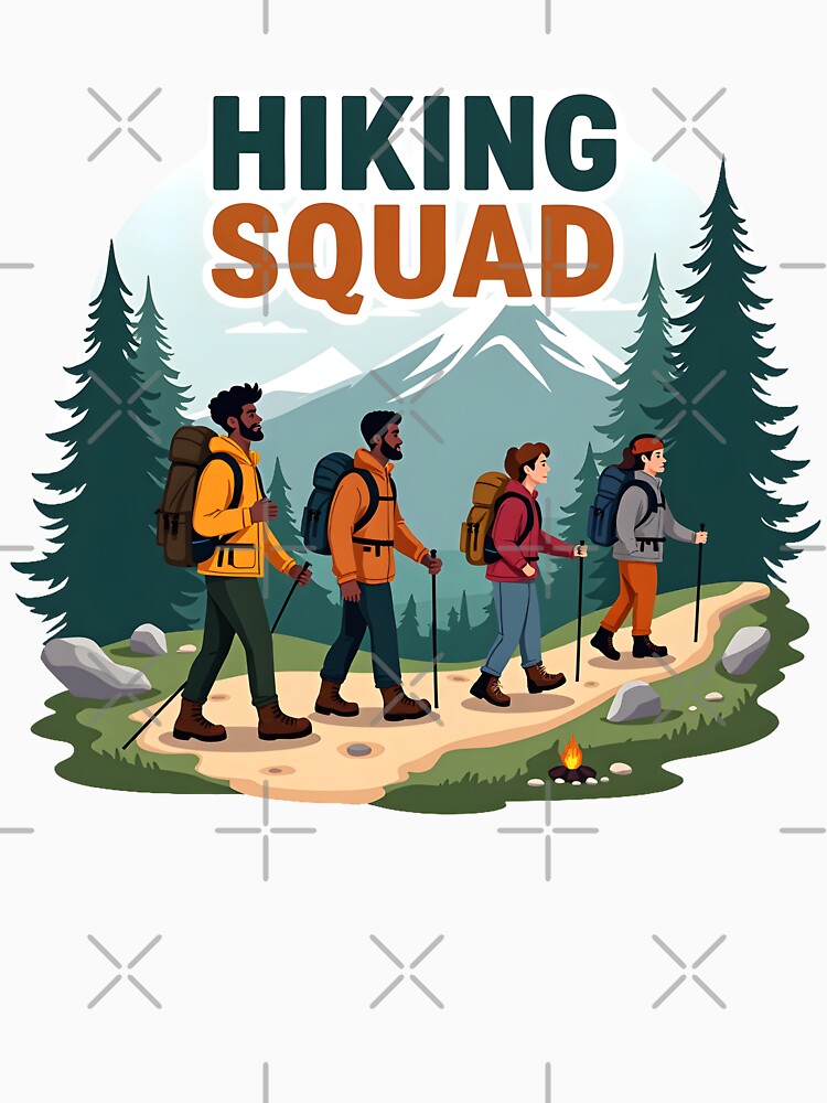 Hiking Squad T-Shirt – Funny Outdoor Adventure Merchandise | Hiker Gift by Vajid Designs