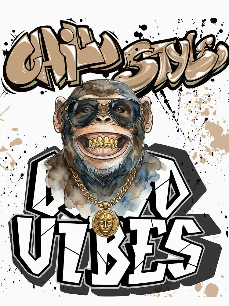 Chill Vibes Style Monkey - Cool Hip Hop Graffiti Art by thazinart