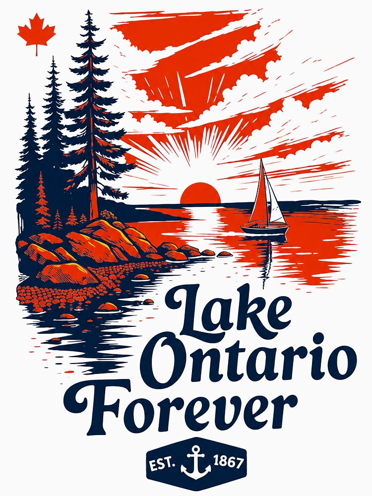 Lake Ontario Forever Vintage Sunset Sailing Canada Great Lakes by Abigaildixon92