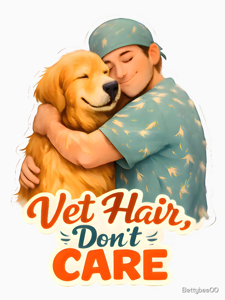 Vet Hair, Don’t Care – Funny Veterinarian Dog Lover Design by Bettybee00