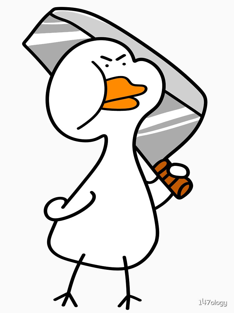 Funny Angry Duck with a Butcher (knife) by 147ology