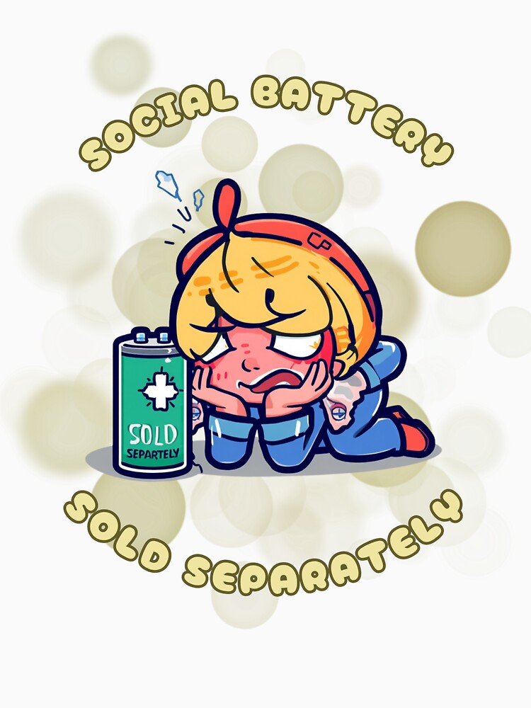Social Battery Sold Separately Funny Introvert Meme by iamKRUK