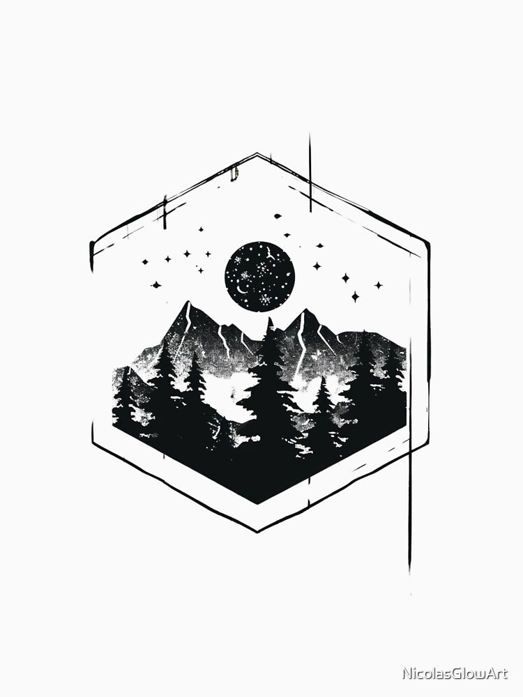 Mountains In Square by NicolasGlowArt
